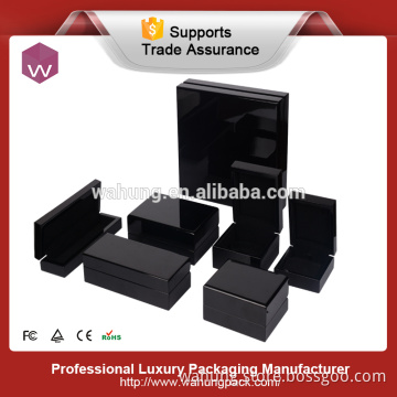 Black custom shining glossy painting wooden jewelry box set